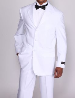 Mens 2 Pieces High Fashion White Tuxedo Suit with Flexible Waistband