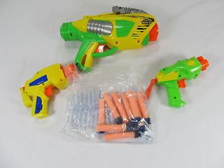 Lot of 3 Buzz Bee Tek 6 Soft Air Blaster Guns Nerf Keychain Toy with