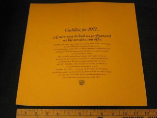 1971 Cadillac Professional Funeral Hearse Car Sales Brochure