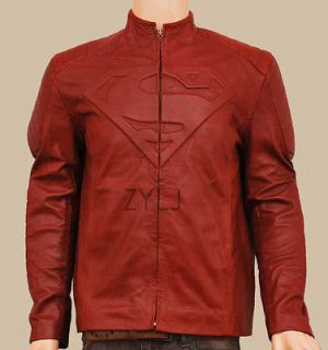 Superman Smallville Embossed Emblem Real Leather Jacket BNWT