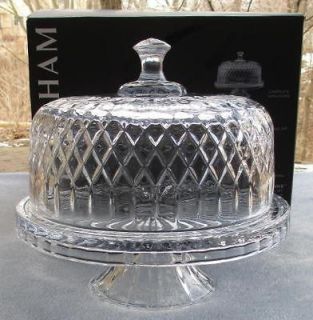 Crystal Lady Anne Entertaining Set Cake Stand, Punch Bowl NEW in Box