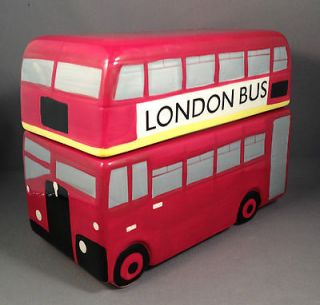 Biscuit Barrel London Bus Ceramic Cookie Jar Brand New Kitchen Storage