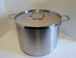 16 Quart Premium Stainless Steel Stock Pot Thick Clad Bottom Induction
