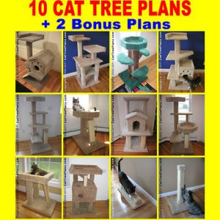 10 CAT CONDO FURNITURE PLANS Directions Make Tree Toy House Stop