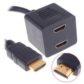 HDMI Male To 2 x HDMI Female Splitter Adapter Cable Black