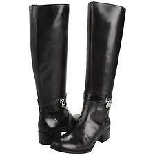 MICHAEL Michael Kors Hamilton Riding Boots black leather size 7.5