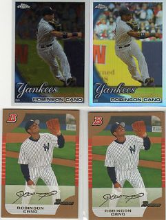 ROBINSON CANO (YANKEES) LOT OF 4 2005 BOWMAN GOLD & 2010 TOPPS CHROME