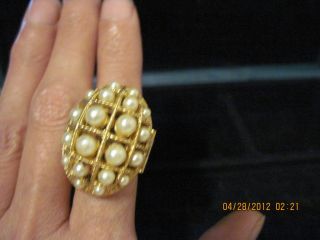 Vintage Ring of Pearls Perfume Glace Ring1970Avon#345
