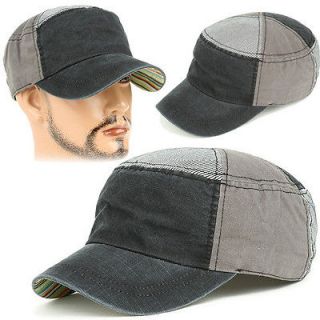 Cadet Box JBD BLACK gray Army Military CAP HAT Distressed Vintage look
