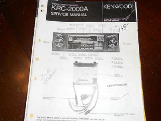 Kenwood KRC 2000A SHAFTED CAR STEREO CASSETTE Original SERVICE Repair