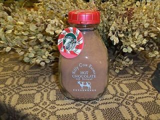 Hot Chocolate/Pepp ermint Mix 16.9 oz in a reusable Glass Milk Bottle