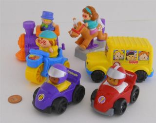 Little People McDonalds toys ~ race cars bus tricycle train horse