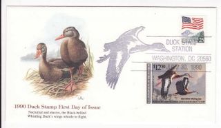 US 1990 Federal Duck Stamp FDC Sc RW57 Fleetwood Cachet