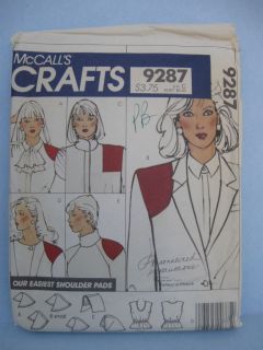 Crafts sewing pattern 9287 Shoulder pad package & camisole XS   Large
