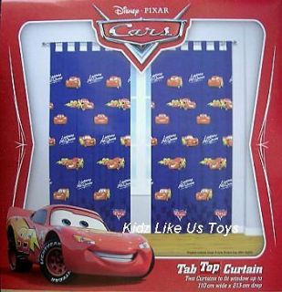 Disney Cars   McQUEEN READY TO HANG TAB TOP CURTAINS