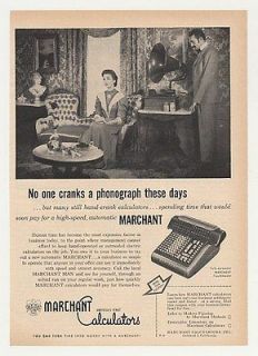 1955 Marchant Figuremaster Calculator Crank Phono Ad
