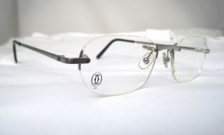 Cartier Eyeglasses Glasses Platinum T8100569 Authentic