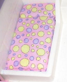DOLLHOUSE BED MATTRESS LITTLE TIKES PINK WITH PURPLE YELLOW CIRCLE
