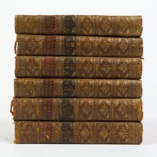 Plutarchs Lives set of 6 Beautiful Leather Bound Volumes 1743