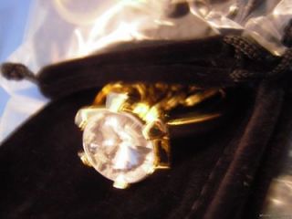 10K Carat fake DIAMOND GOLD RING car auto KEYCHAIN jewelry new velvet