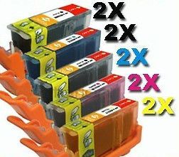Newly listed 10 Ink for Canon PGI 5 BK CLI 8 BK C M Y MX700 iP4500