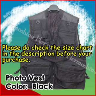 Photo Photography Vest Black Nikon Canon Sony Pentax Cotton L   5XL