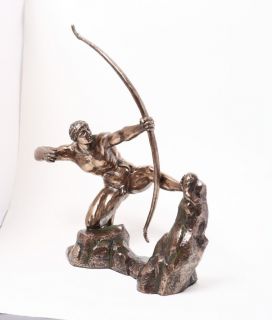 HERACLES HERCULES THE ARCHER STATUE BRONZE POWDERED RESIN