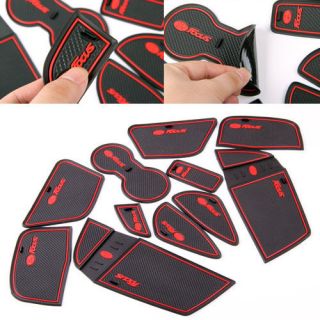 Non Slip Interior Door Cup Holder Coins Mat Pad 11pcs For Ford Focus