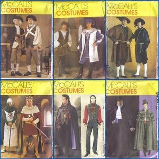 Renaissance Historical Costume McCalls Sewing Pattern Mens SCA LARP