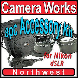 52 MM Lens Flash Filter & Accessory Kit for Nikon D3000 D3100 D5000
