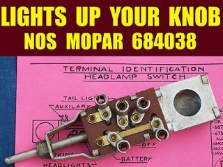 1940s MOPAR 684038 OEM HEAD LIGHT DASH SWITCH VINTAGE Car & Truck