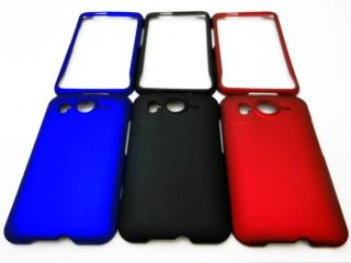 SET OF 3 HARD PHONE COVER CASE 4 HTC INSPIRE 4G AT&T BLACK BLUE RED