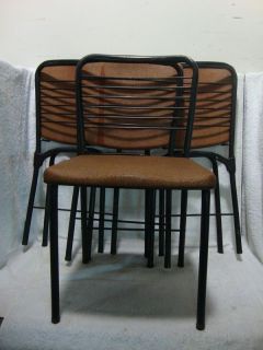 Set of 4 Mid Century Modern Cosco Fashion Fold Metal Folding Chairs