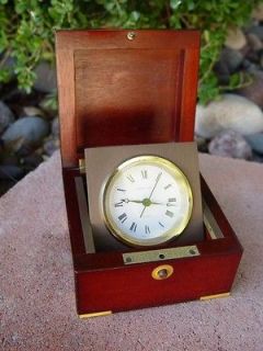 1970s Tiffany & Co. Ships Chronometer Clock With Mahogany Case