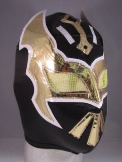 SIN CARA/MISTICO (pro fit) Adult Lucha Libre Wrestling Mask BLACK
