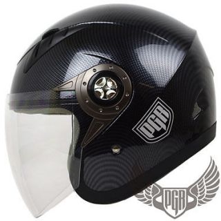 Jet Pilot Carbon Fiber DOT Motorcycle Helmet Scooter Moped Custom Open