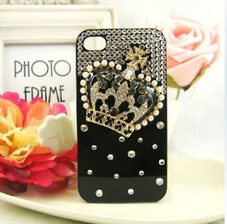 3D Bling handmade royal crown crystal hard Case cover skin for iPhone