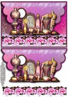 Elegant dressing table envelope card with decoupage by Amanda McGee