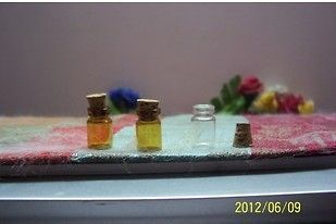 25pcs 1ml Vials Clear or Brown Glass Bottles with Corks Empty Sample