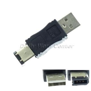 New Cute Small Converter Firewire 6 Pin IEEE 1394 P F to USB M Adapter