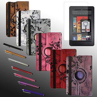  Kindle Fire 7 360 Degree PU Leather STAND CASE + STYLUS SCREEN