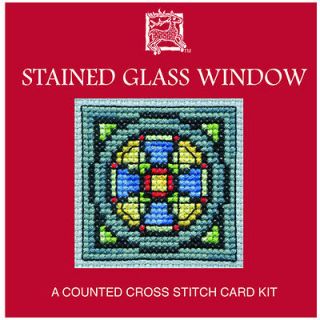 Stained Glass Window Cross Stitch Card Kit from Textile Heritage