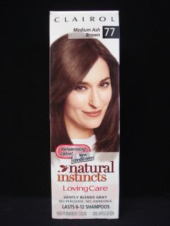 CLAIROL Natural Instincts Loving Care Hair Color Medium Ash Brown # 77