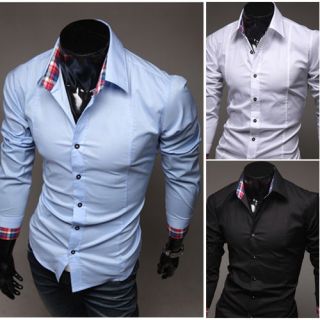 Luxury Slim Fit Stylish Dress Casual Shirts Tee Tops r20 8Color 4size