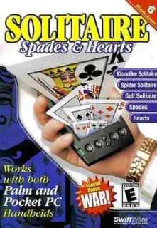 Solitaire Spades & Hearts PALM or POCKET PC CD golf klondike spider