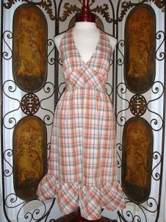 Tommy Bahama Relax Desert Sky Plaid Dress in Pumpkin Spice Color New