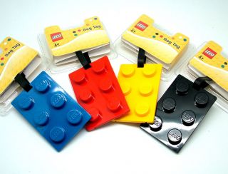 LEGO BRICK LUGGAGE   BAG TAG 4 COLOURS KIDS OR ADULTS HOLIDAY