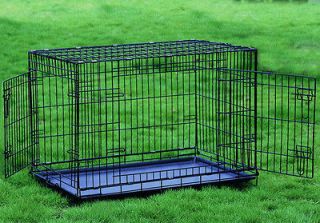 Folding New Two Door Dog Crate Cat Cage Pet Kennel Extra Large 42/48
