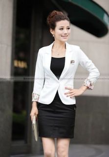 Women Vintage Formal OL Slim Fit Suit Top Blazer Coat 2 Colors New