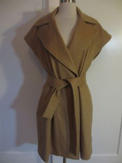 MARIA INEZ Camel Cashmere Short Sleeve Wrap Coat NWT   Size 8; HC